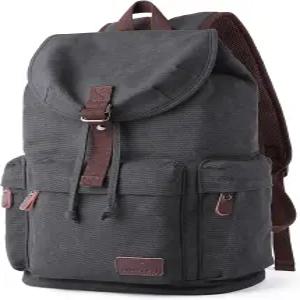 빈티지 캔버스 백팩 남성용 23L 여행용 대학 직장 비즈니스 매일 사용할 수 있는 16인치 노트북 수납공간