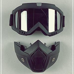 [2개구성] 마스크 자전거 분리형 미러실버 라이딩 스키 라이더 바이크 방풍 고글 NWCFD317
