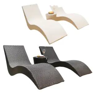 야외 라탄썬베드 썬비치베드 해변 리조트베드 간이침대 테라스 정원썬배드