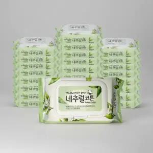 네추럴코튼 저자극물티슈 캡형100매 24팩