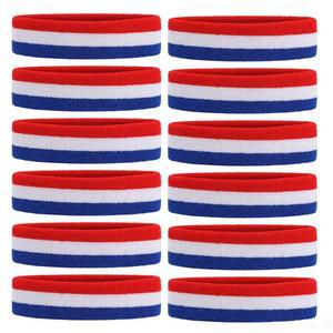 [미국배송] ONUPGO 남녀용 스웨트밴드 헤드밴드 - 12PCS 스포츠 모이스처 위킹 운동용 코튼 테리 천 테니스 농구 축구 헬스