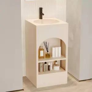 펜션카페 레트로오렌지 세면대하부장 탄소강 욕실수납장 스타일세면대 빈