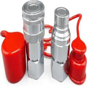 1/2 NPT 평면 유압 퀵 커넥트 커플러/커플링 세트(더스트 캡 ISO 16028 표준 포함) 스키드 스티어 밥캣