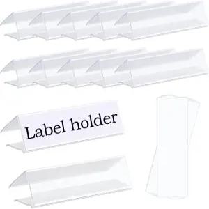 30팩 투명 플라스틱 선반 라벨 홀더 클립 0.6~0.78인치 두꺼운 와이어 및 목재 선반에 적합 소매 슈퍼마켓