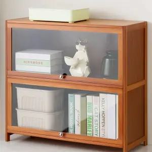 원목 플랩도어 책장 소품 정리 진열장 선반 우드 창문형 수납장 책꽂이