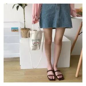 출근룩 텀블러파우치 미니 캔버스 곰돌이 천 가방 DD-12067