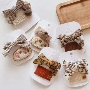 [에이치플러스몰]205072 러스틱니트플라워아동악세서리헤어핀랜덤2세트