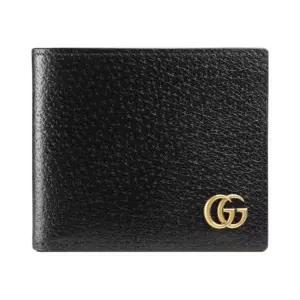 [정품] 구찌 Gucci GG Marmont Leather Bi-Fold Wallet 블랙 Gold 마몽 레더 반지갑 골드 903524