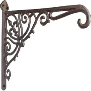 기아오타임 주철 걸이 브래킷 벽걸이 12인치 깊이의 야외 후크 냄비 바구니 새 모이통 바람 차임 랜텀 행거