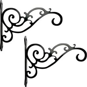 SXATOLS 금속 걸이식 화분 브래킷 새 모이통 걸이용 벽걸이 후크 2팩 라텐 윈드 차임 코트 장식용 실내