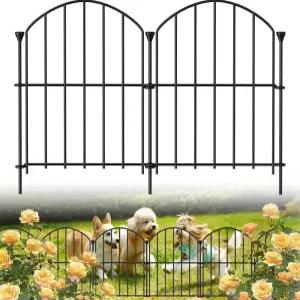 12팩 장식 정원 울타리 패널 17인치(H) x 12.6피트(L) 녹슬지 않는 금속 노 디그 펜스 개와 토끼를 위한