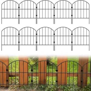 PINPON 작은 장식용 정원 울타리 10팩 조립 필요 없음 동물 장벽 10피트(L) x 16.7인치(H) 녹슬지 않는