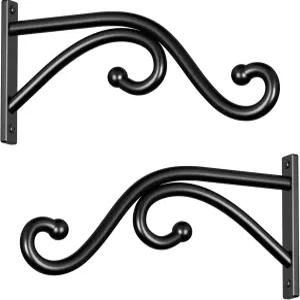 Quuzido 8인치 식물 걸이형 고리 - 2팩 금속 브래킷 벽 꽃바구니 현대적 디자인 랜턴 새 모이통 실내 및