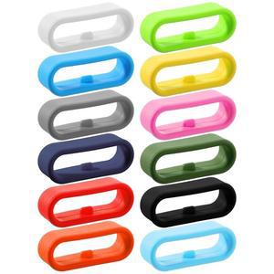 울리가이 12 PCS 실리콘 매직 밴드 잠금 클립 다색 시계 키퍼 패스너 링 루프 핏 충전 / 시간 가르민 비보핏과 호환됩니다