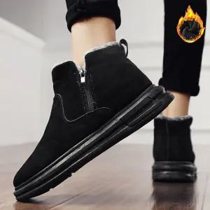 남자 블랙 지퍼 털부츠 방한신발 보온 운동화 퍼신발 zZu6+3hyf