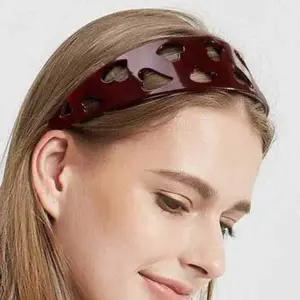유니크 머리띠 시크 모던 러블리 캐주얼 하트 패턴 커팅 와이드