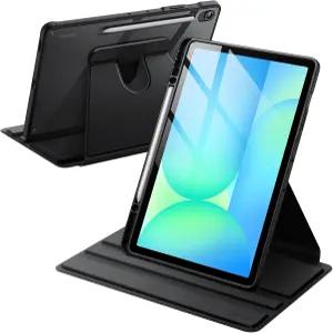 삼성 갤럭시 탭 S10 FE Plus/S10 FE+ 13.1인치 S펜 홀더 360도 회전 보호 스탠드 커버 클리어 백 자동