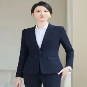 EAMT 남색 오피스룩 춘추 여사친 세트 정장 상의 스몰 코트 YJ3