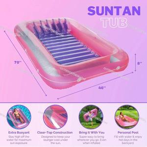 호환 맞춤형 성인용 풍선형 선베드  해변 수영장 태닝 야외 수영용 플로팅 라운저 래프트 리클라이너