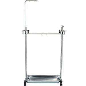 앵무새 대형 횟대 60x44x145cm 라지 화이트 스탠드형 철제 65x44x145CM 이동식 스탠드 스틸 중형 새집 실버