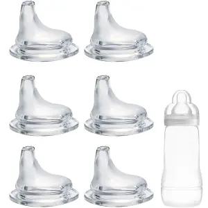 6팩 교체용 실리콘 스파우트 MAM 병 및 유리병과 호환 니플 누수 방지 BPA 프리 청소하기 쉽고 병에서