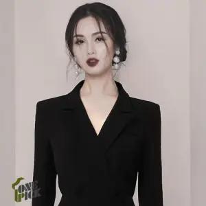 EAMT 치마 블랙 여친 정장세트 고급 세트 컬러 정장 브이넥 EUNG3