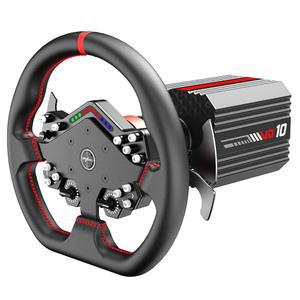 PXN VD10 + W DS R2 레이싱 휠 번들 - 게이밍 스티어링 휠이 장착된 다이렉트 드라이브 베이스, 10Nm 포스 피드백, 프로페셔널 서보 모터 PC 윈도우용 심 세트