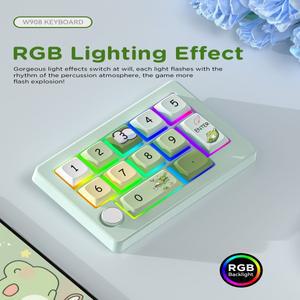 호환 RGB 2.4G 블루투스 무선 조이스틱 컨트롤러 기계식 키보드 12 키 전체스왑 가능 프로그래밍 게임