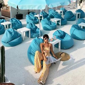 호환 OTAUTAU 충전재 포함 방수 빈 백  야외 정원 해변 캠핑 수영장 플로팅 푸프 체어 옥스포드 DD022  70c