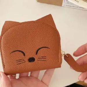 동물 얼굴 디자인 미니 지갑 카드 수납 동전 보관 지퍼 개폐 여성용 휴대용 소품