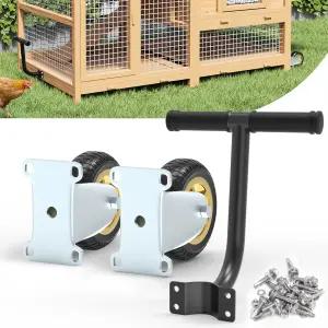 윈트컴포트 이동식 닭장 휠 키트 닭 트랙터 및 팅 핸들 휴대용 가금류 이동을 위한 셀프 디자인을 간편한