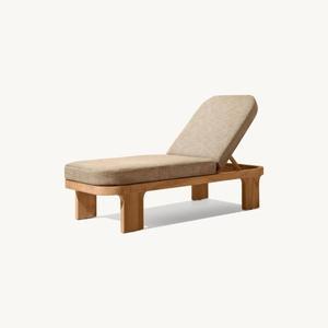 호환 맞춤형 티크 목재 파티오 라운저 모던 야외 가구 방수 쿠션 전천후 빌라 호텔 공원 정원 세트