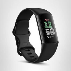 Fitbit 6 피트니스 트래커(구글 앱 포함), 운동 장비 심박수, 6개월 프리미엄 멤버십 포함, GPS, 도구 등, 옵시디언 / 블랙, 원 사이즈(S & L 밴드 포함)