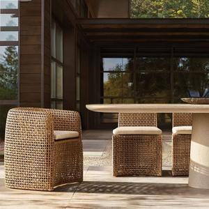 호환 야외 등나무 정원 소파 럭셔리 안뜰 방수 선 스크린 라운지 의자 디자이너 커피 테이블 조합 가구