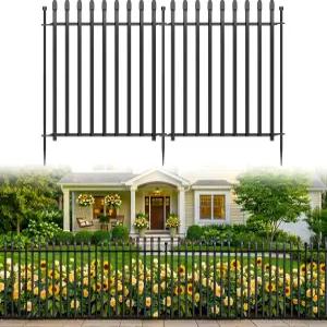 5개의 패널 노 디그 장식 정원 울타리 24인치(H)×11피트(L) 튼튼한 방청 금속 마당 및 파티오를 위한 야외