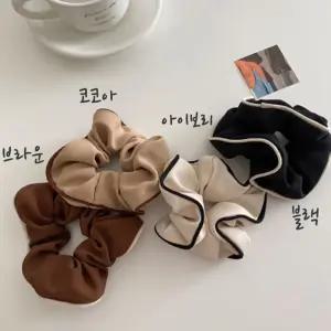 투톤라인곱창끈 빅 사이즈 올림 머리 헤어 왕 집게 핀 SrX4+6PFb