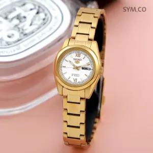 5 SYMK30K1 캐주얼 오토캘린더 골드 라운드 오토매틱 여자 메탈 시계 d