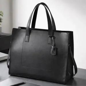 플럼도트 블랙오피스 가죽노트북가방 서류가방L90