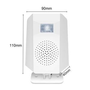 호환 리튬 배터리로 조절식 소리 경보 스탠딩 회전식 적외선 모션 센서 음성 스피커 볼륨