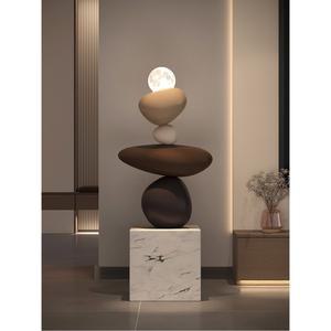 돌 장식 조명 무드등 옆 취침등 인테리어 플로어 램프 럭셔리 소파 거실 침실