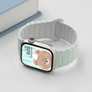 애플워치 6 5 4세대 호환 실리콘 스트랩 마그네틱 링크 양면 시계줄