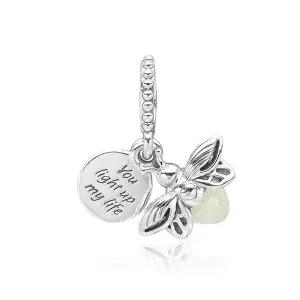 799352C01 글로우 인더 다크 반딧불이 펜던트 겸 댕글 실버 참