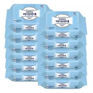 (46매X12입팩) 크리넥스 마이 비데물티슈/케어/저자극/화장실용/리필형/가정용/외출용/성인/클린/남녀노소