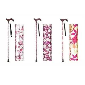 할머니 높이조절 꽃무늬 지팡이 일자 노령자용 조절식
