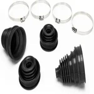 4pcs 범용 실리콘 툴 CV 조인트 부트 키트 구동축 정속 먼지 커버 교체 텔레스코픽 슬리브 12 클립(블랙)