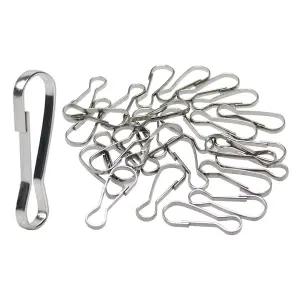 100PCS 25mm 실버 304 스테인리스 스틸 금속 스프링 후크 작은 클립 방청 랜야드 스냅 DIY 액세서리 라인