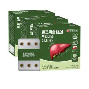 일양약품 밀크씨슬 330 프리미엄 미니 330mg 30정 3박스 - 간건강 보호 실리마