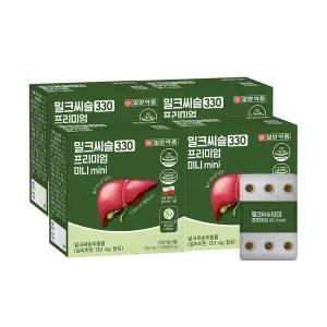일양약품 밀크씨슬 330 프리미엄 미니 330mg 30정 4박스 - 간건강 보호 실리마