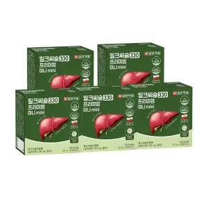 일양약품 밀크씨슬 330 프리미엄 미니 330mg 30정 5박스 - 간건강 보호 실리마