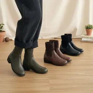 [옷자락]여성 가을겨울 캐주얼 니트삭스 앵클로우힐 부츠